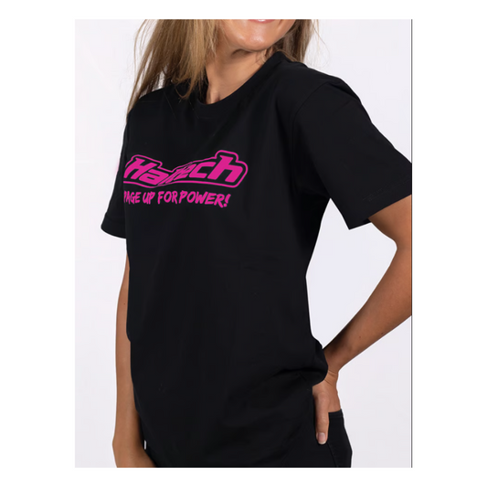 Haltech 'classic' tee shirt - black/pink