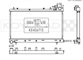 Koyorad alloy radiator - Subaru Forrester XT 2.0 / 2.5 04-08