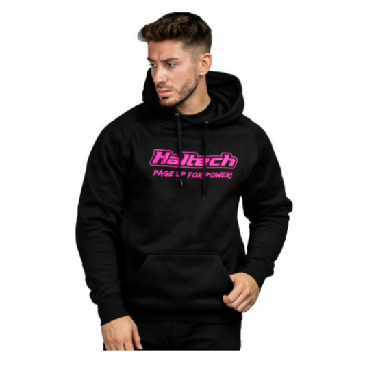 Haltech 'classic' hoodie - black/pink