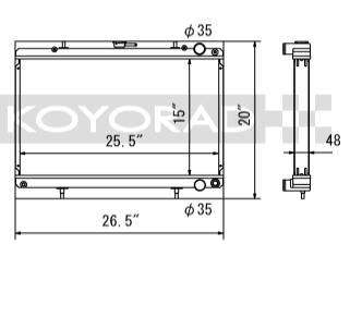 Koyorad alloy radiator - Nissan Skyline R32 gst-t / gtr 89-93