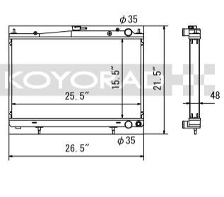 Koyorad alloy radiator - Nissan Skyline R33 gts-t / gtr, R34 gt / gtt