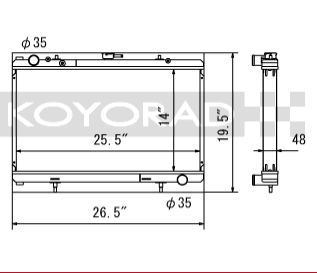 Koyorad alloy radiator - Nissan Silvia S13 SR20DET dual pass