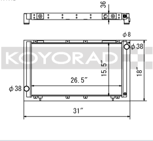 Koyorad alloy radiator - Subaru WRX 92-00, Legacy BC5 BF5 BG5 89-99